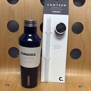Corkcicle Canteen with Straw Lid - Navy